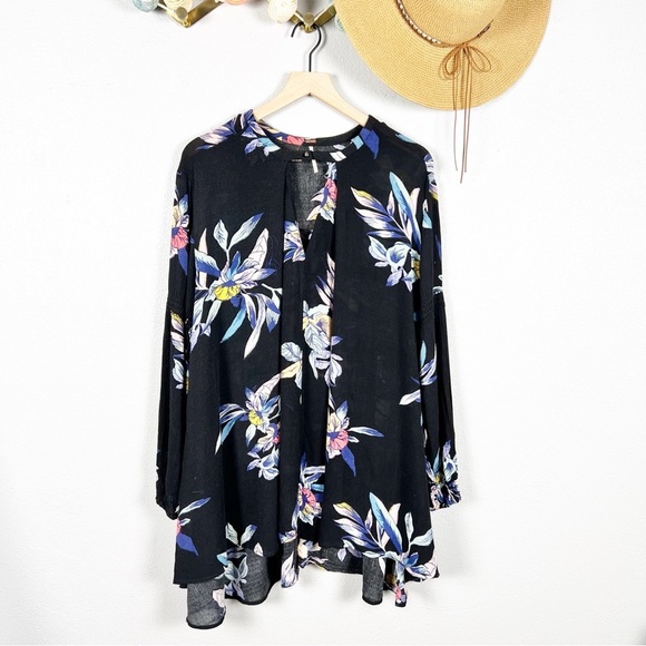 Free People Tree Swing Boho Tropical Mini Dress in Night Combo Size Small - Picture 7 of 8